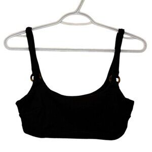 H&M scoop neck ribbed bralette top black women's size 8